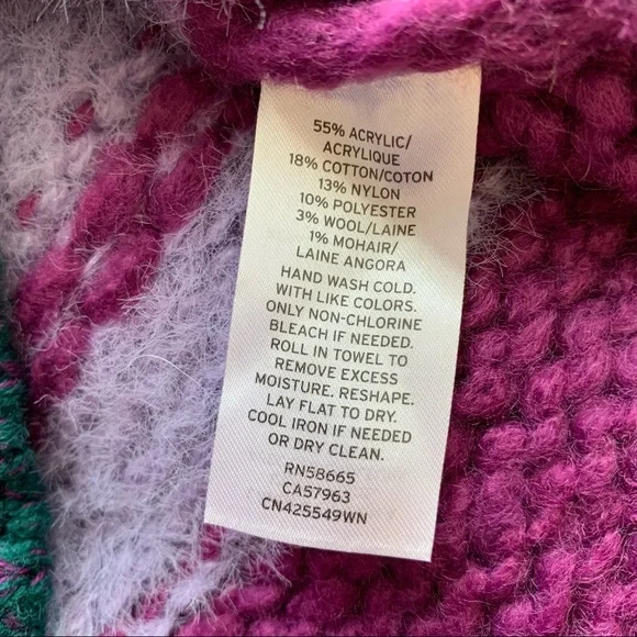 Caslon Mixed Stripe V-neck Purple Multicolor Sweater - Picture 5 of 7